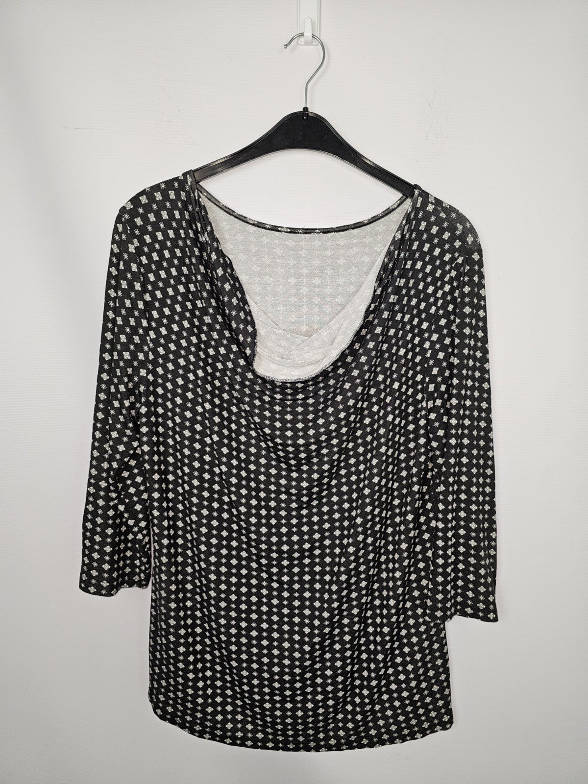 EK8515 Damen Bluse, Schwarz/Weiß, Gr. Ca. 483