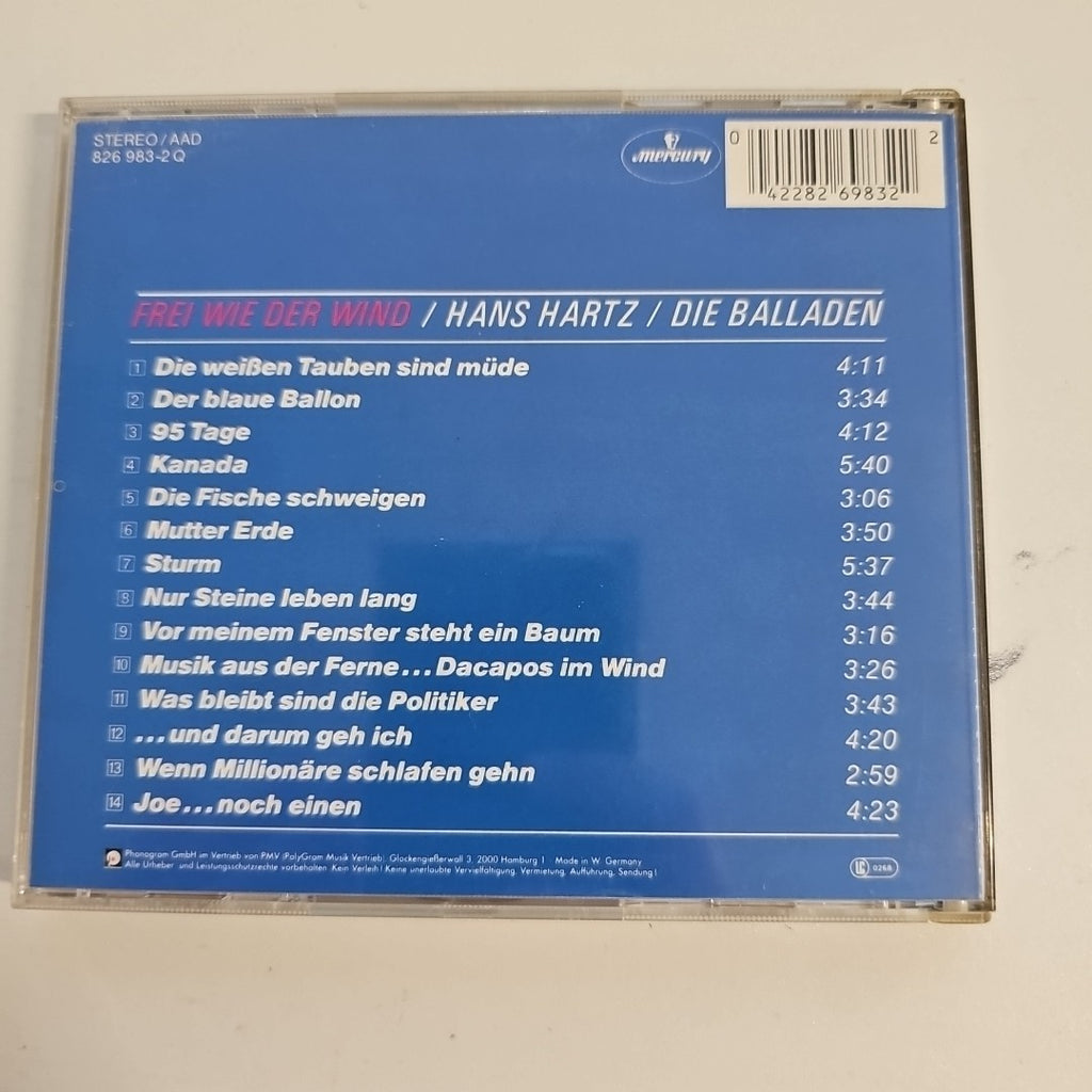 EB3172 Frei Wie Der Wind (Die Balladen) von Hans Hartz  (CD, 1986)2