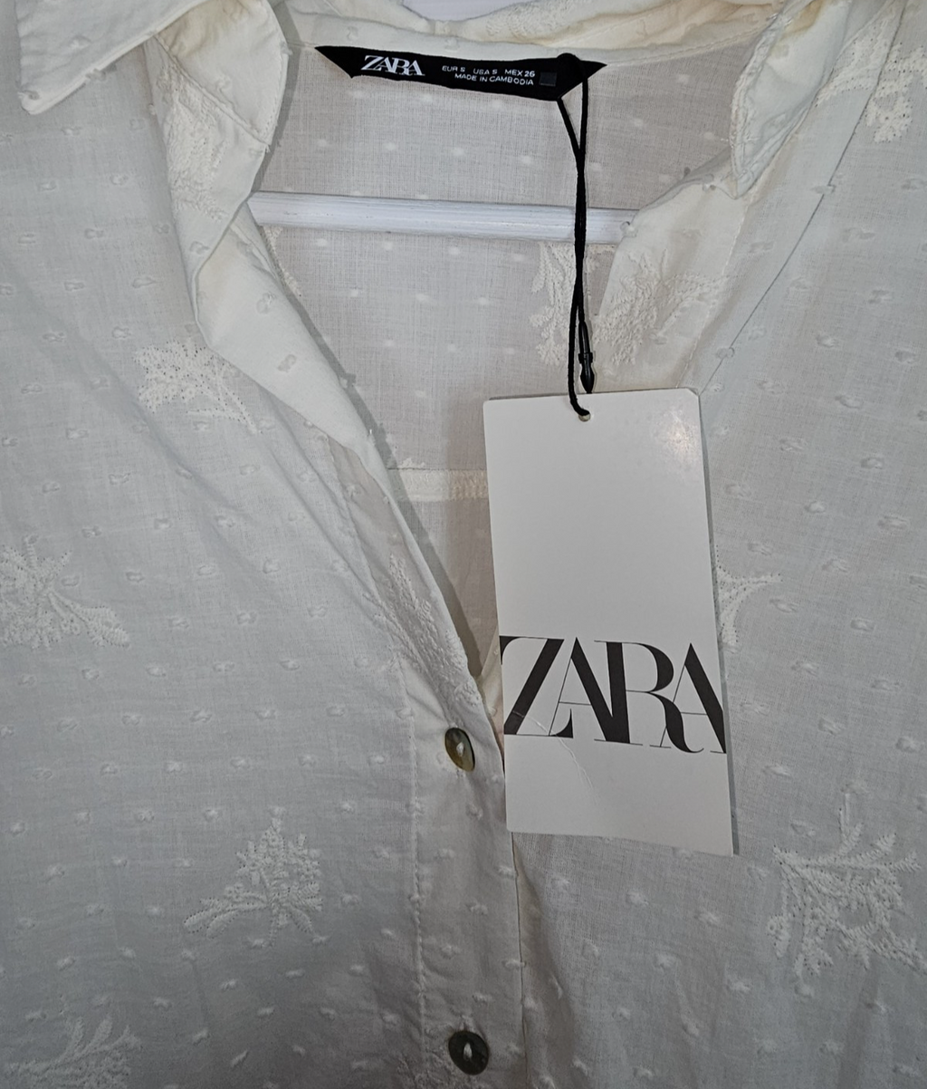 EK7017 Damen Bluse von Zara, weiß, Gr.S2
