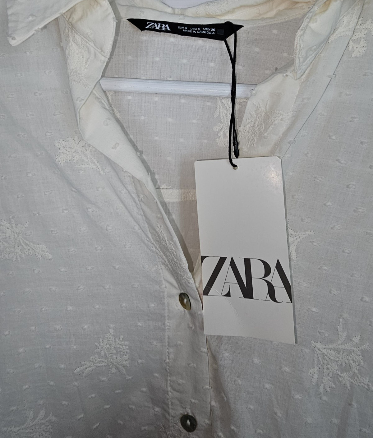 EK7017 Damen Bluse von Zara, weiß, Gr.S2