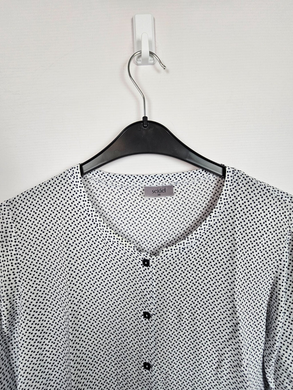 EK6399 Damen Bluse von seidel, Schwarz/ Weiß, Gr.:381