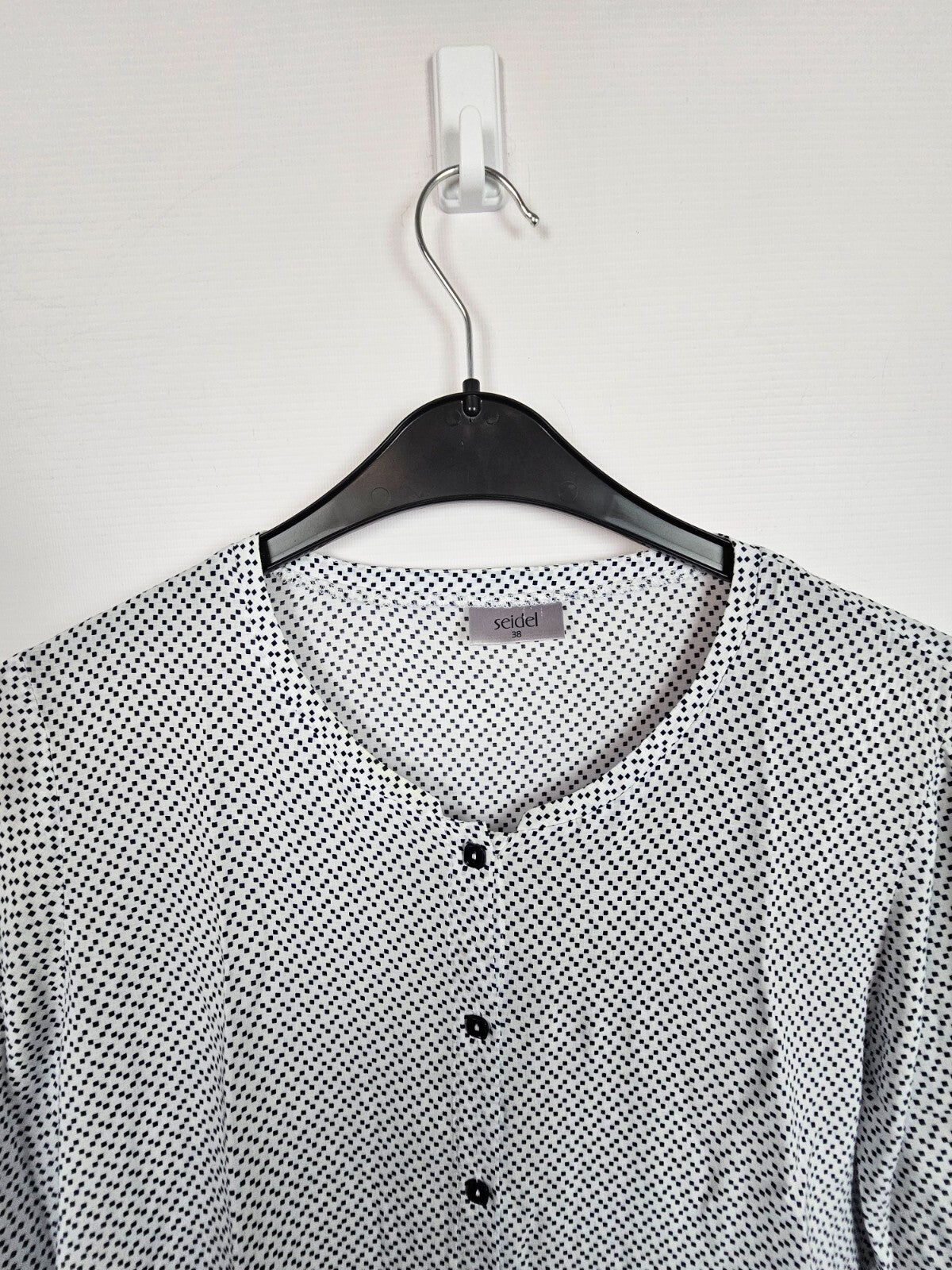 EK6399 Damen Bluse von seidel, Schwarz/ Weiß, Gr.:381
