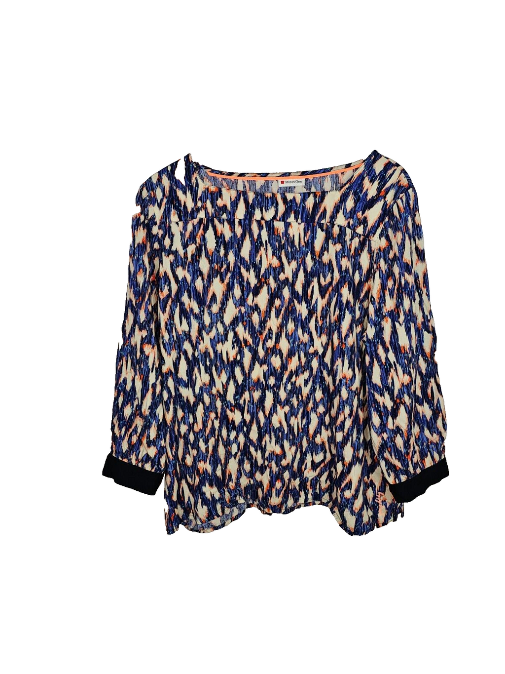 EK6425 Damen Bluse von Street One, blau-orange, Gr.L0