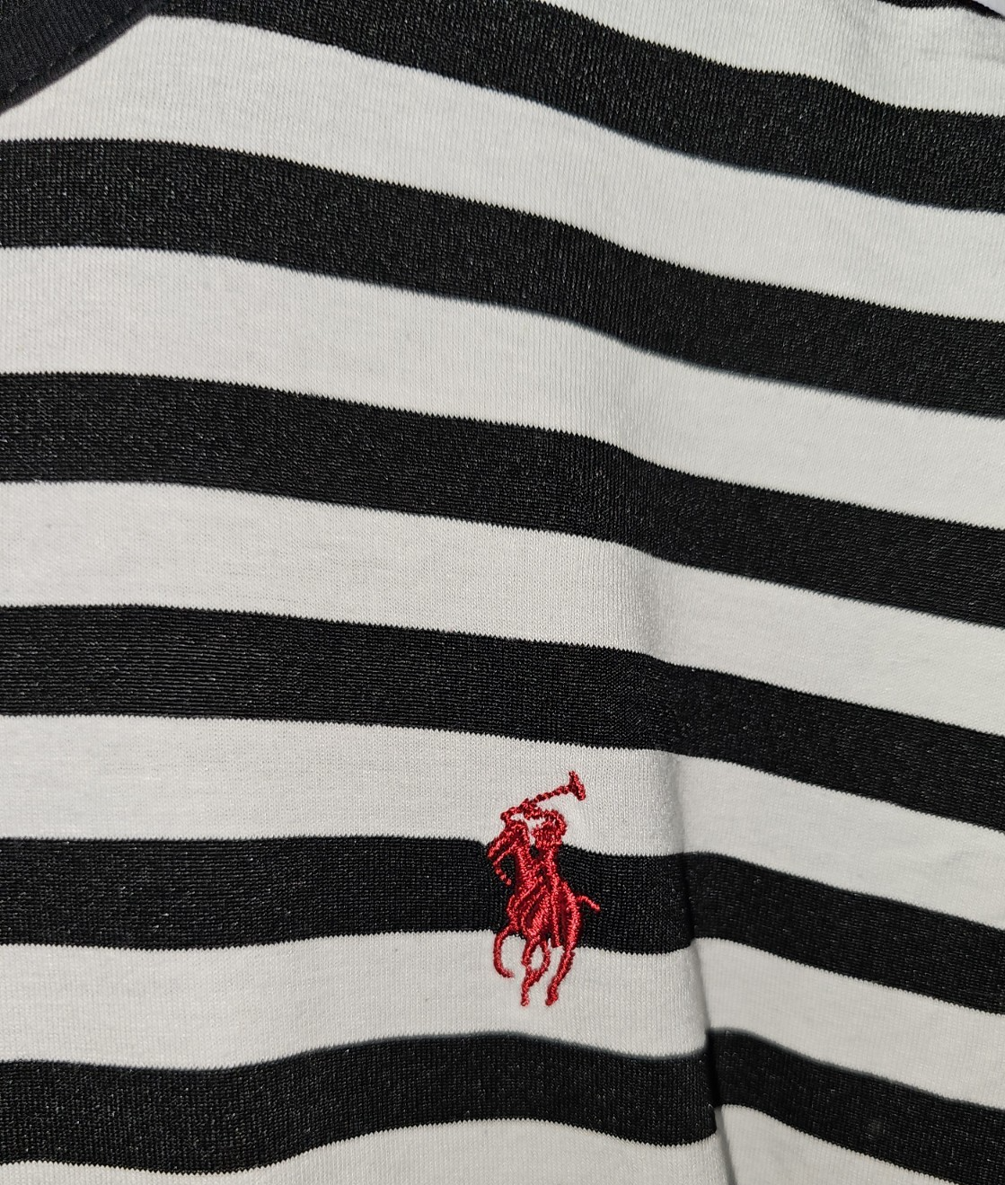 EK7982 Mädchen Kleid von Polo Ralph Lauren, schwarz weiß Gestreift, Gr.1402