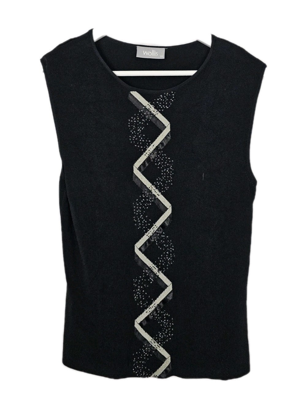 EK8847 Damen Bluse von Wallis, Schwarz, Gr. 440
