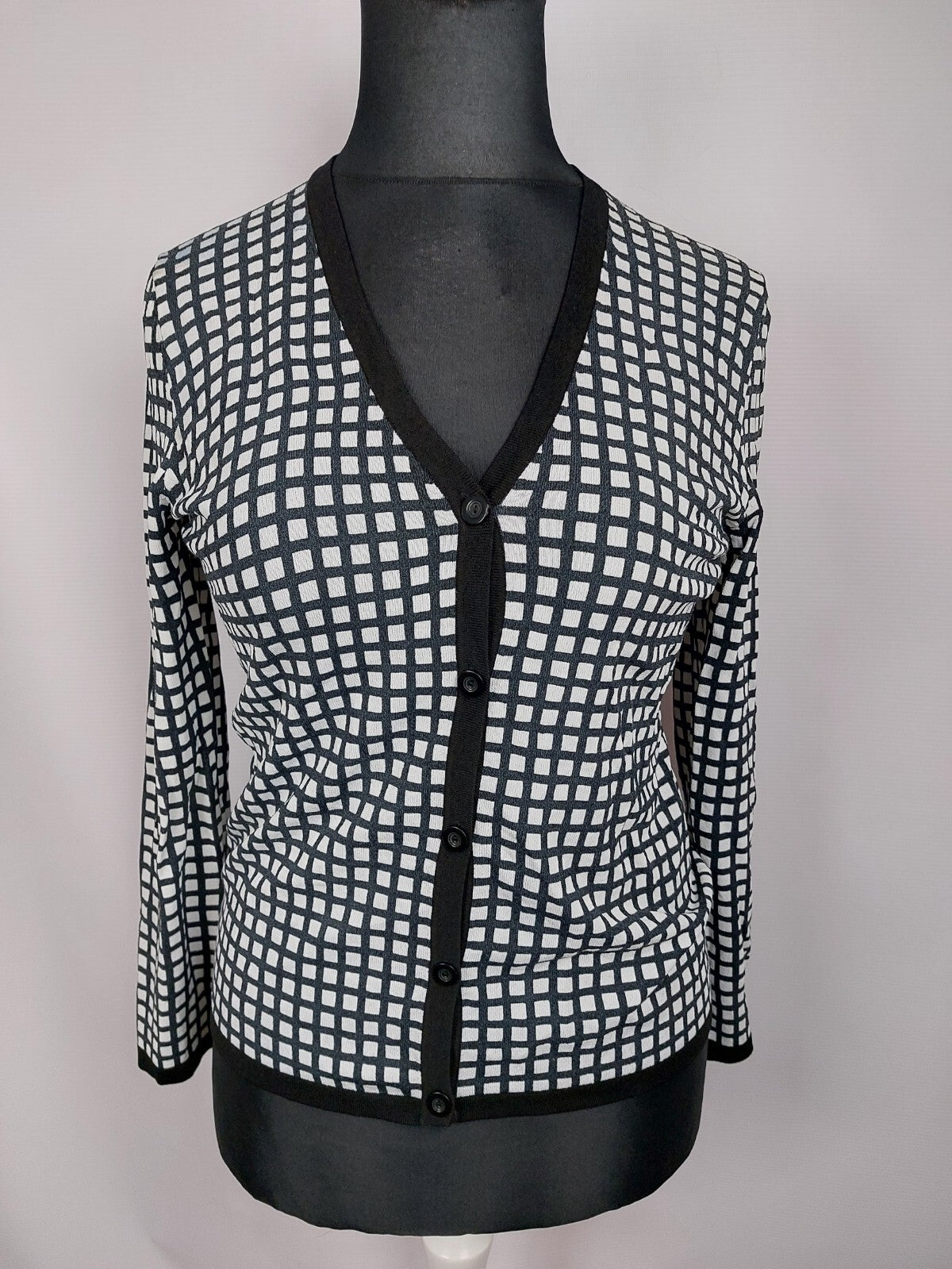 EK5070 Damen Strickjacke von Frank Walder, schwarz-weiß, Gr.420