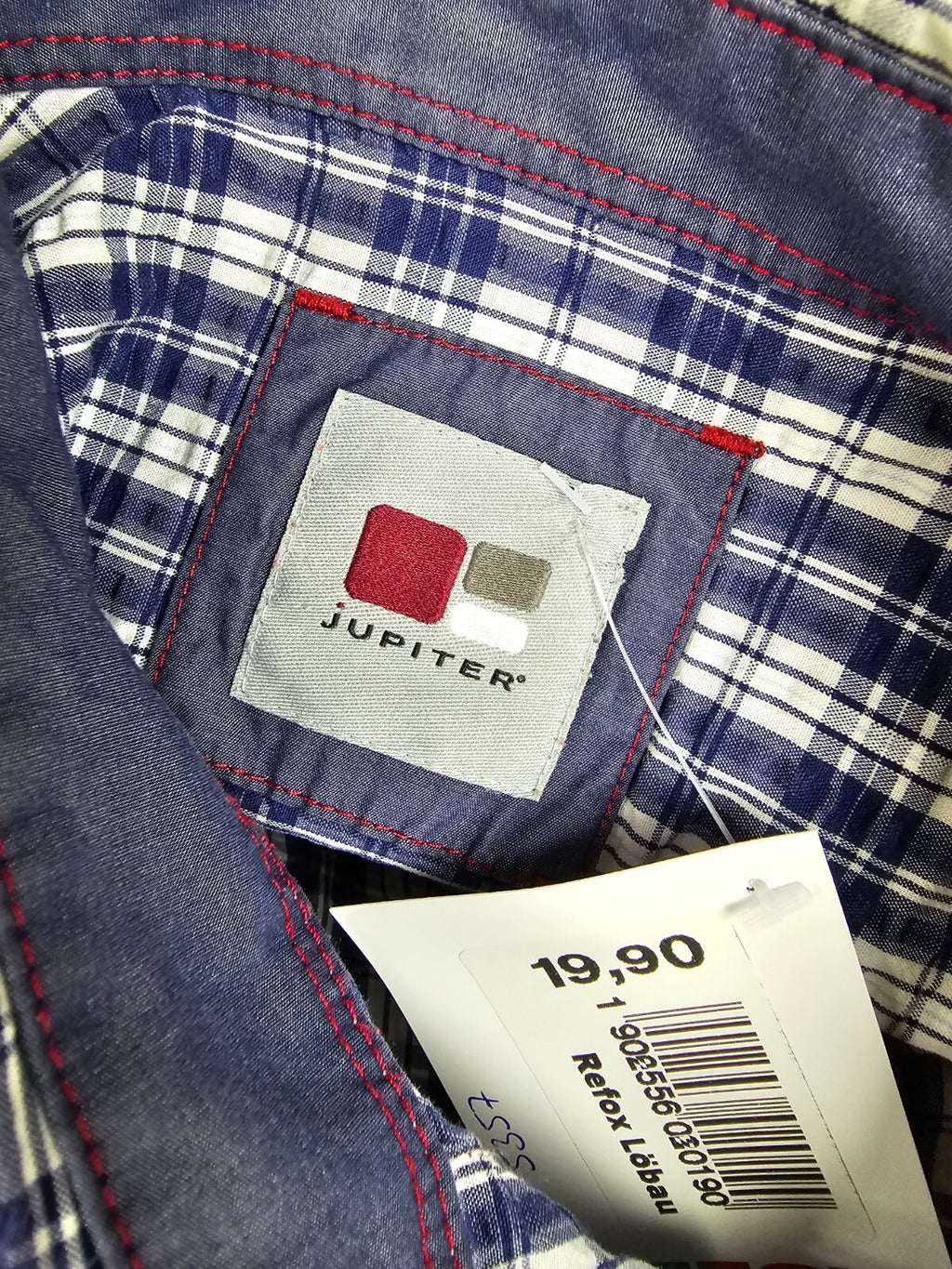 EK5357 Blau-weißes Kurzarmhemd von Jupiter für Herren, Gr. L7