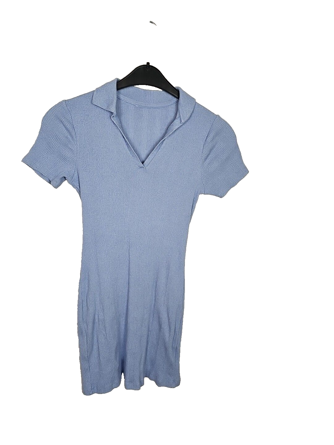 EK6221 Mini Kleid Polokragen Hellblau Gr XS0