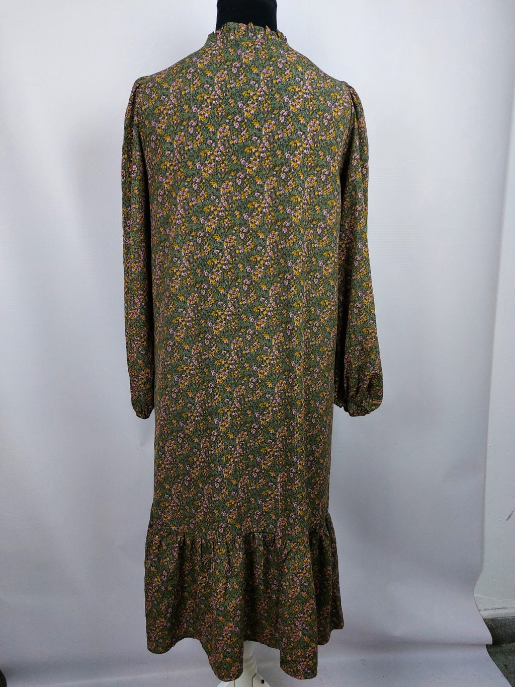 EK4910 Damen Kleid von Loavies, grün, rosa/gelb geblümt, Gr. L5