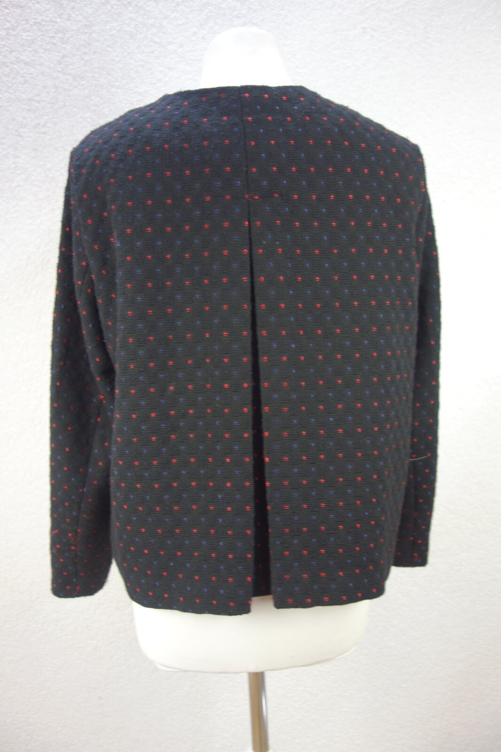 EK1919 Damen Blazer von OVS, schwarz mit rot & blauen Punkten, Gr. XL3