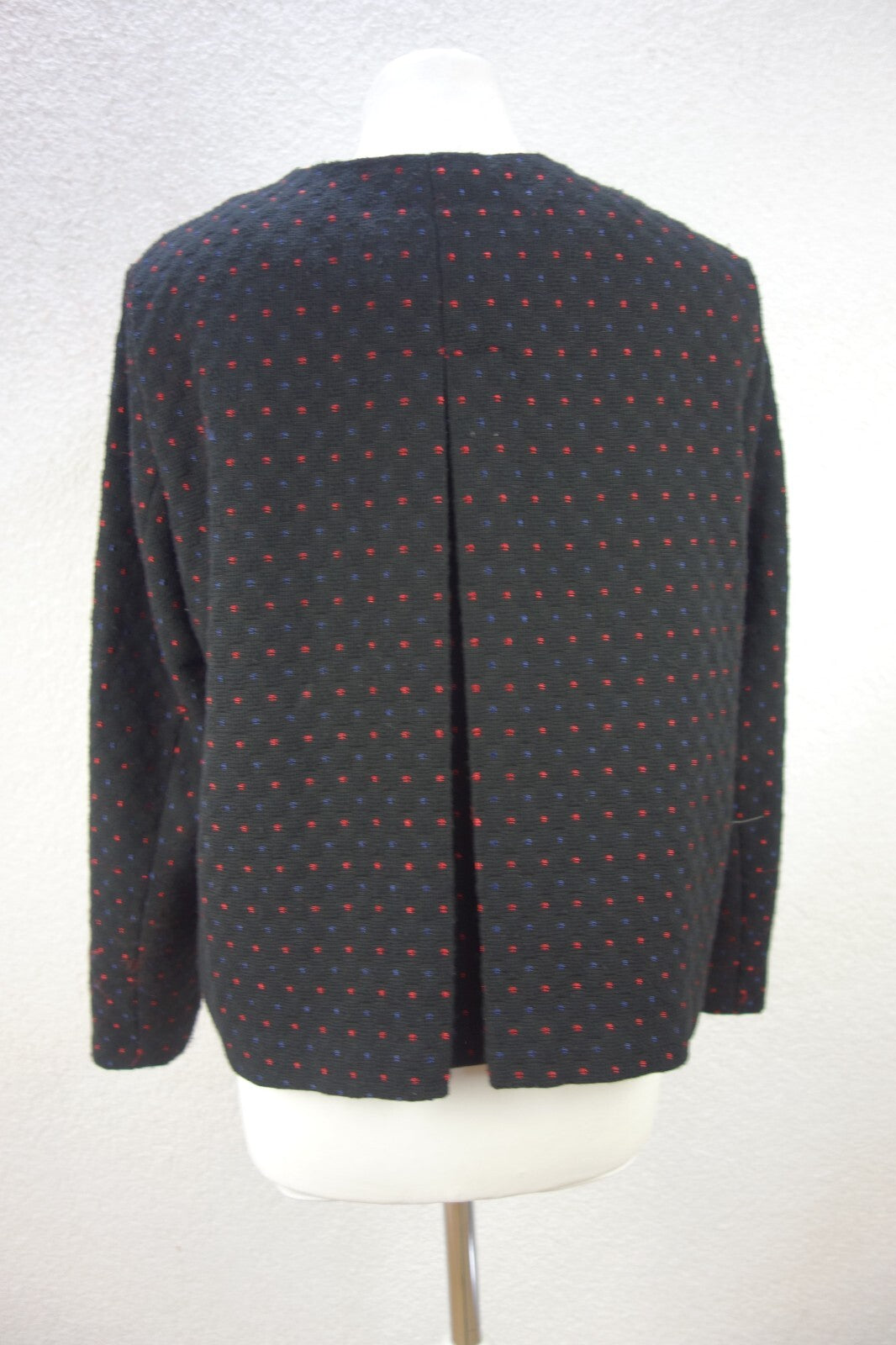EK1919 Damen Blazer von OVS, schwarz mit rot & blauen Punkten, Gr. XL3