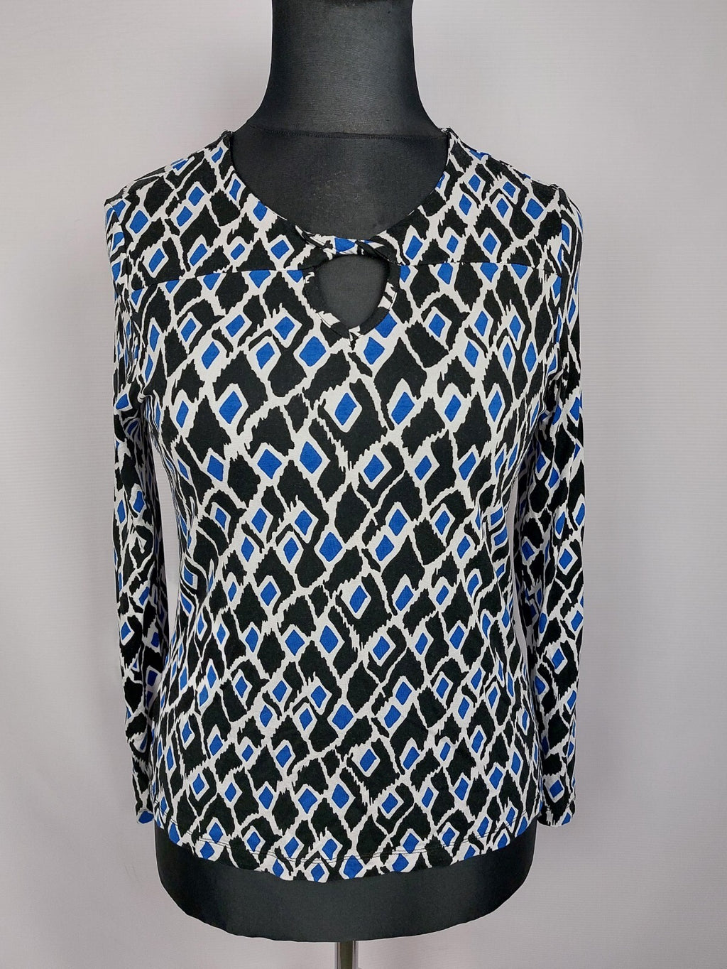 EK4746 Damen Langarmshirt von Mona, schwarz/weiß/blau, Gr. 400