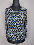 EK4746 Damen Langarmshirt von Mona, schwarz/weiß/blau, Gr. 400