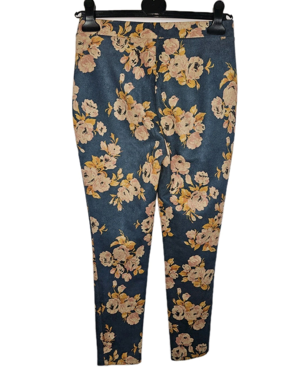 EK9928 Damen Leggins von Cest Paris, blau mit Blumenmuster, Gr.362