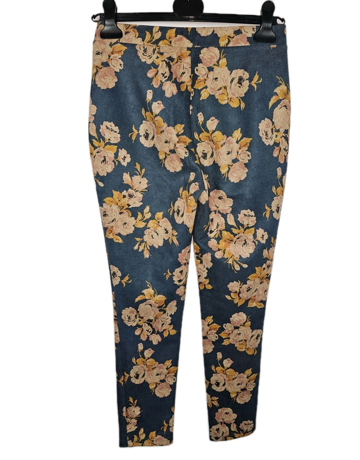 EK9928 Damen Leggins von Cest Paris, blau mit Blumenmuster, Gr.362