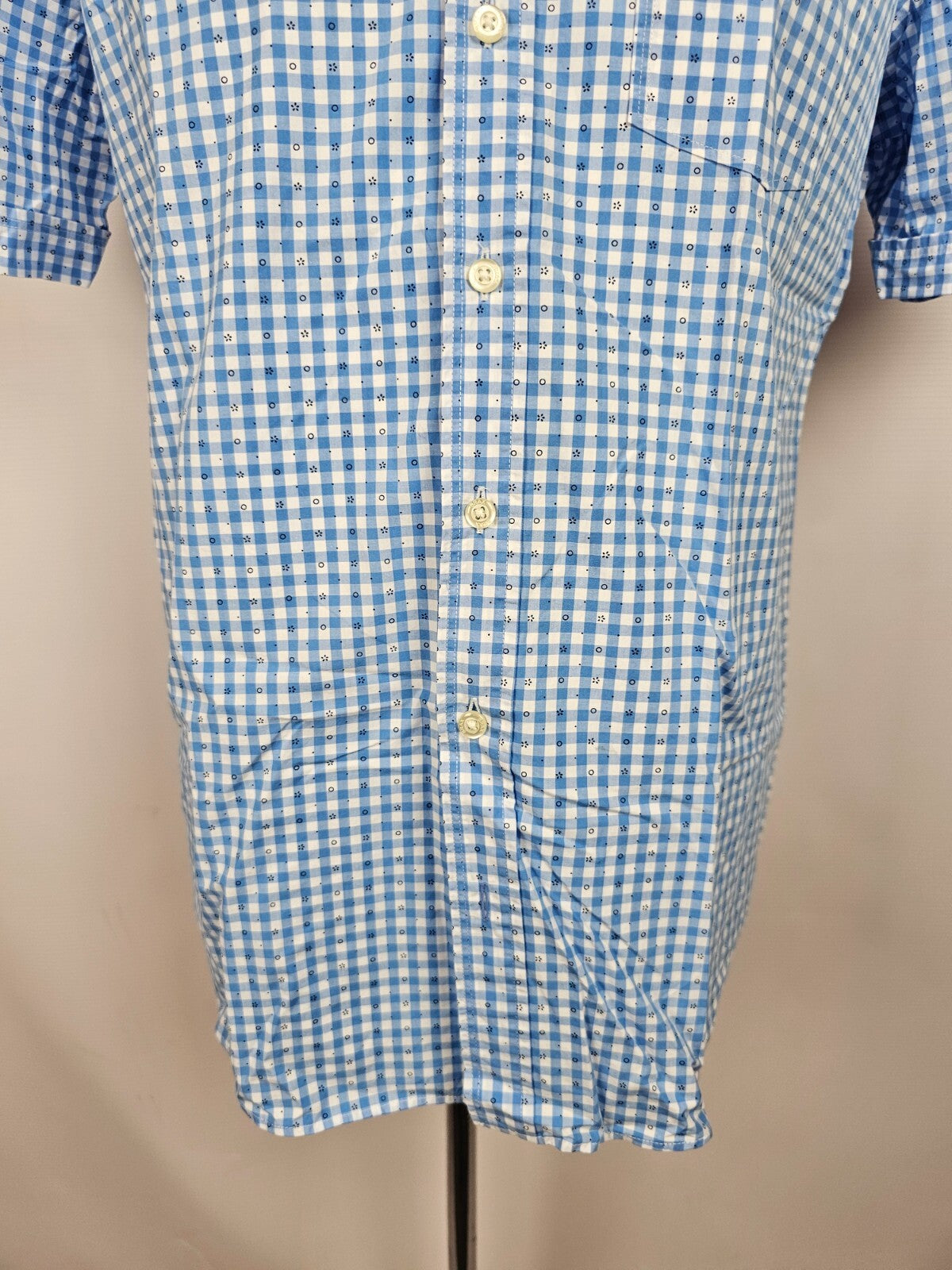 EK5358 Blau-weißes Kurzarmhemd von BRAX für Herren, Gr. L2