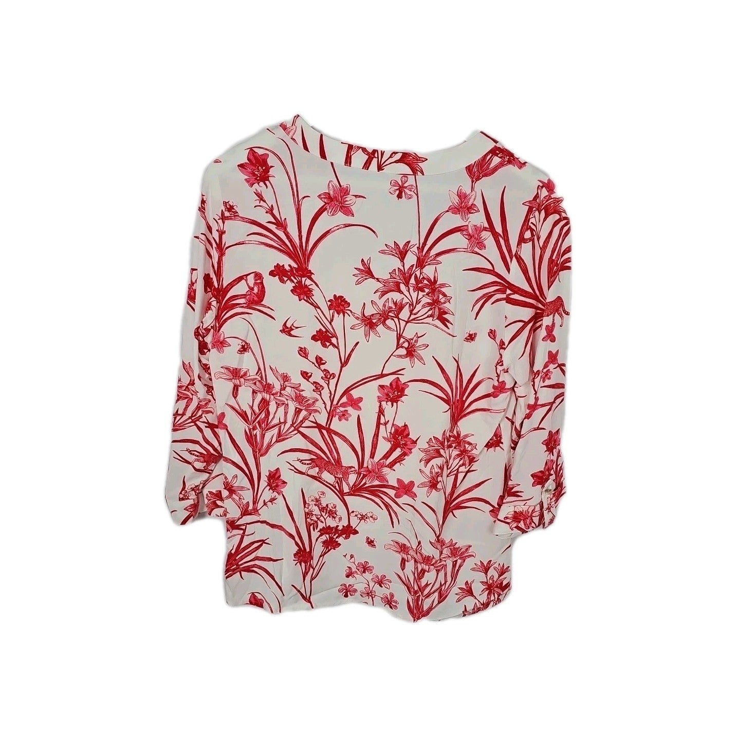 EK2579 Damen T-Shirt Comma Gr.38 Weiß Mit Blumenmuster3