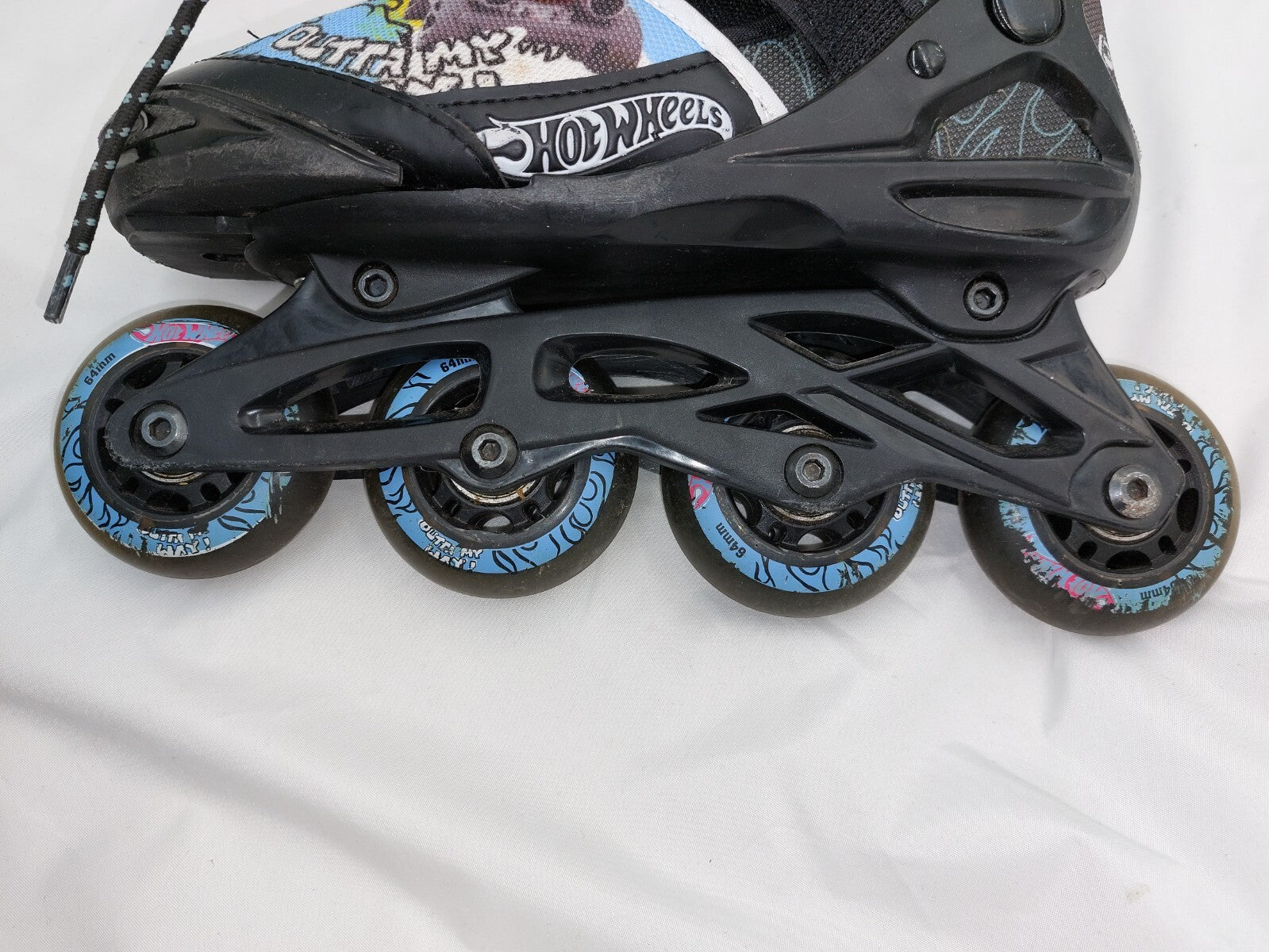 ES0151 Kinder Inlineskater von Hot Wheels, schwarz-blau, Gr.28 bis 325