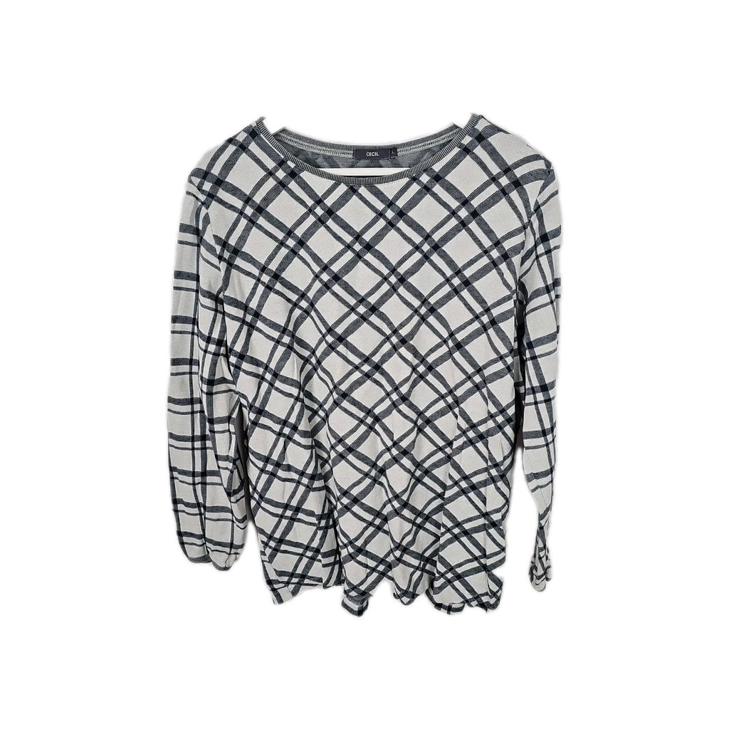 EK4396 Herren Pullover Cecil Gr.L Grau Karriert0