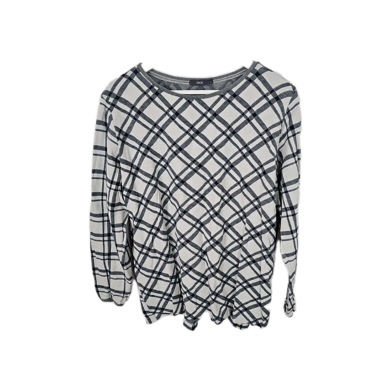 EK4396 Herren Pullover Cecil Gr.L Grau Karriert0