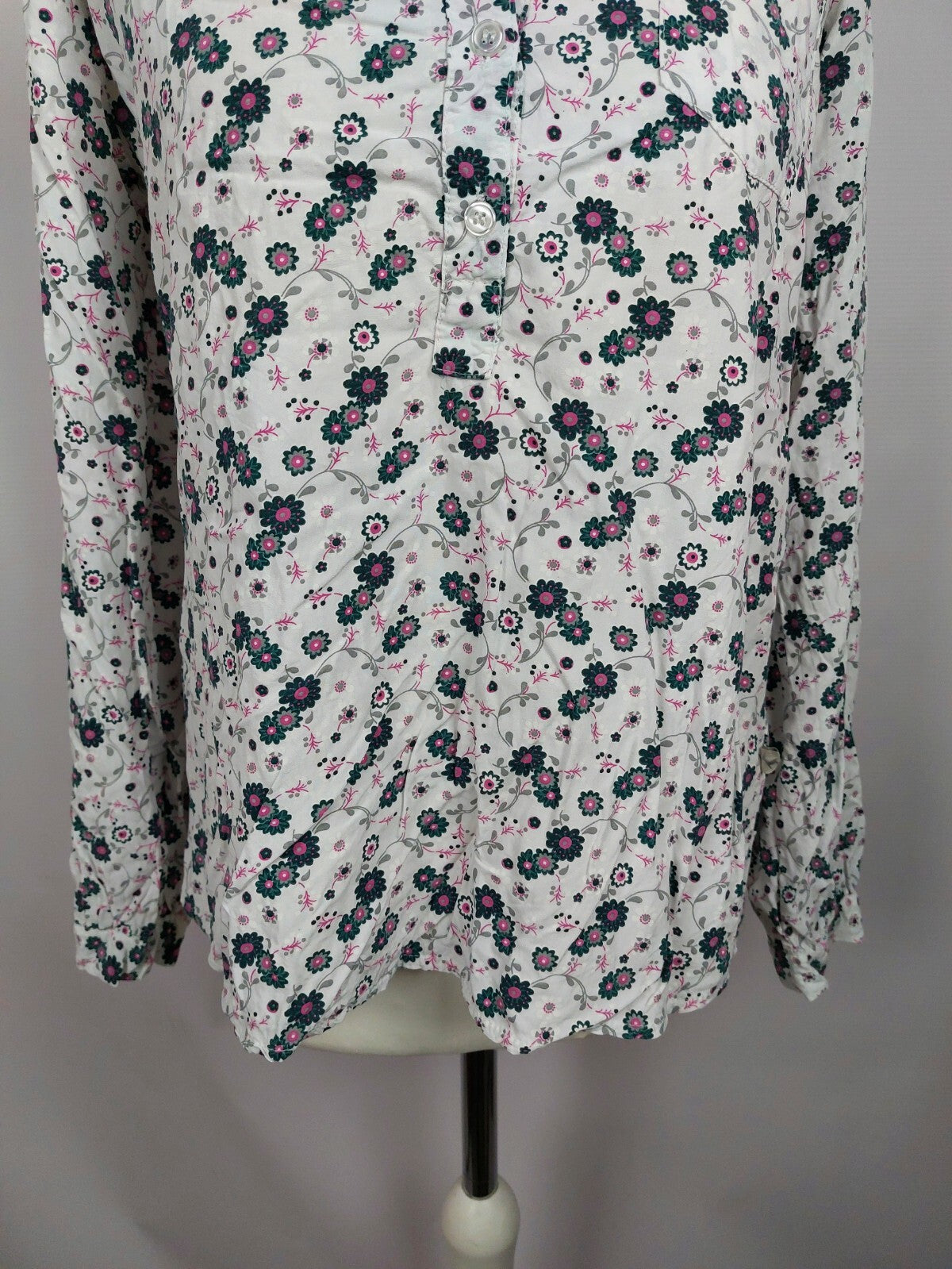 EK5016 Damen Bluse von PS Ich liebe dich, weiß geblümt, Gr. M2