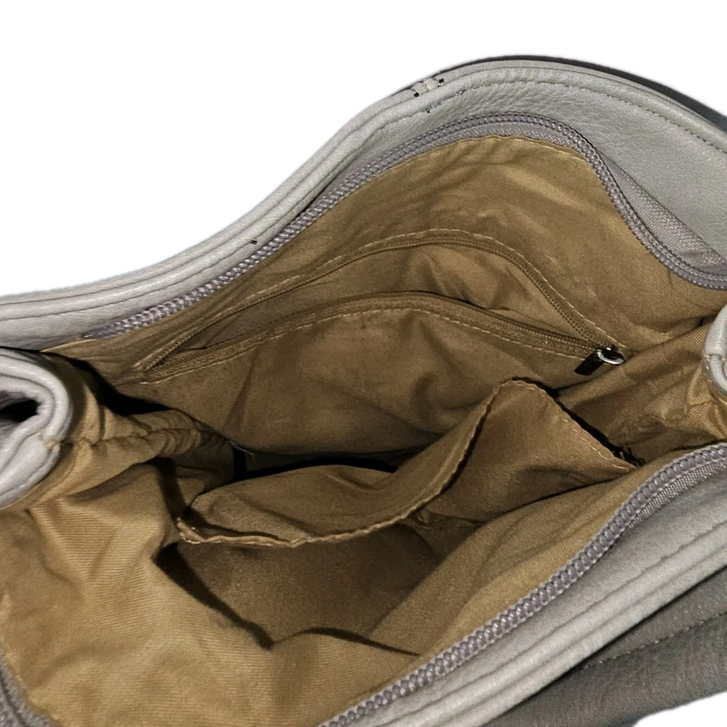 EK9942 Damen Tasche, beige, Mittelgroße Umhängetasche6