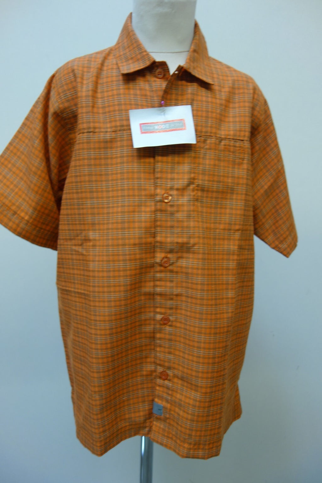 EK2089 Jungen Hemd von regatta, orange, kariert, gr. 1520