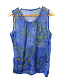 EK8508 Damenbluse Gr.M Farbe Blau Ärmellos0