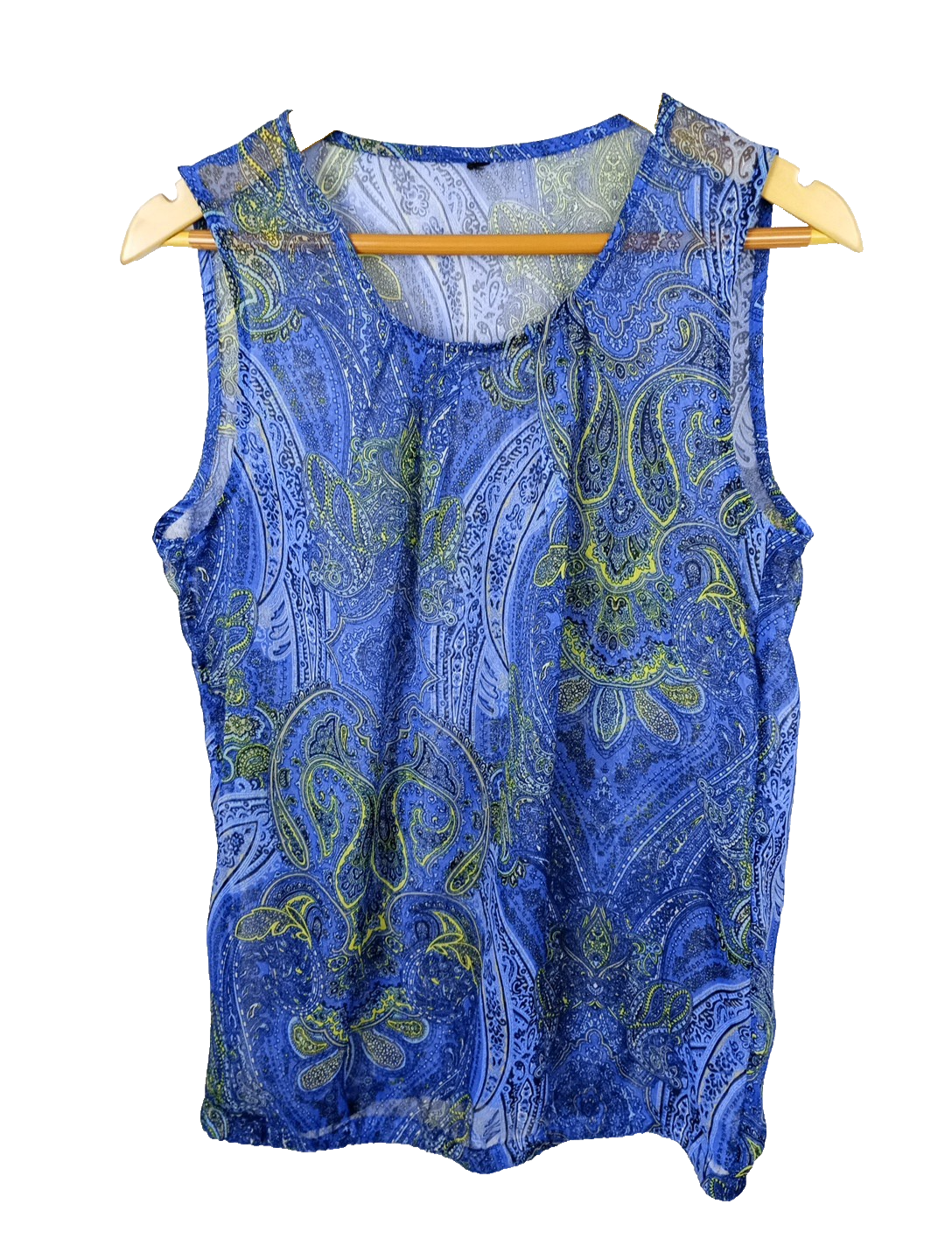 EK8508 Damenbluse Gr.M Farbe Blau Ärmellos0