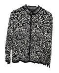 EK7679 Damen Strickjacke von Atelier gs, Schwarz/Weiß, Gr. 200