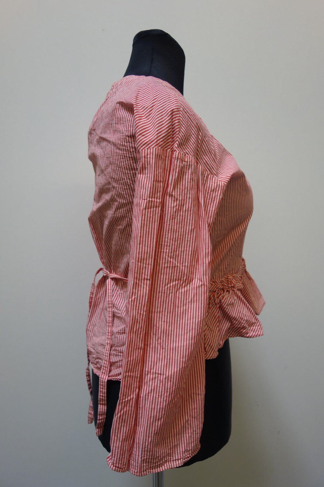 EK3539 Damen Bluse von H&M, gestreift, rot/weiß, Gr. 342