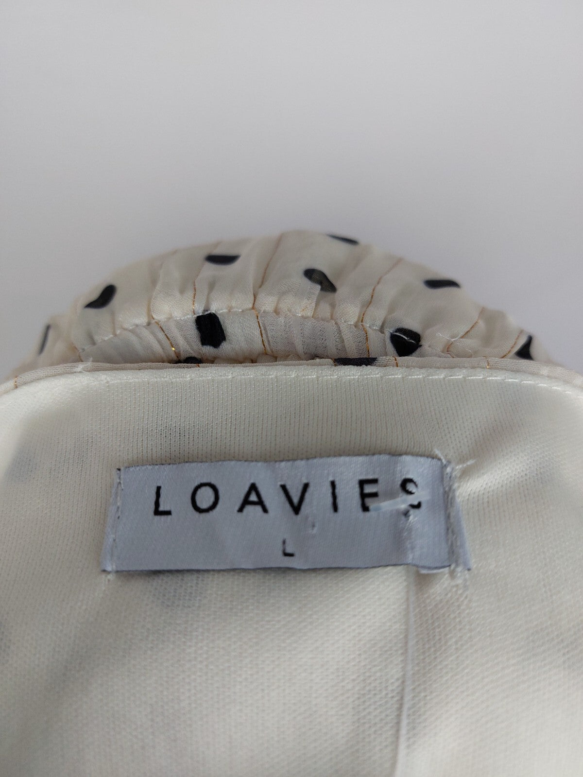 EK4919 Damen Kleid von Loavies, beige, gepunktet, Gr. L10