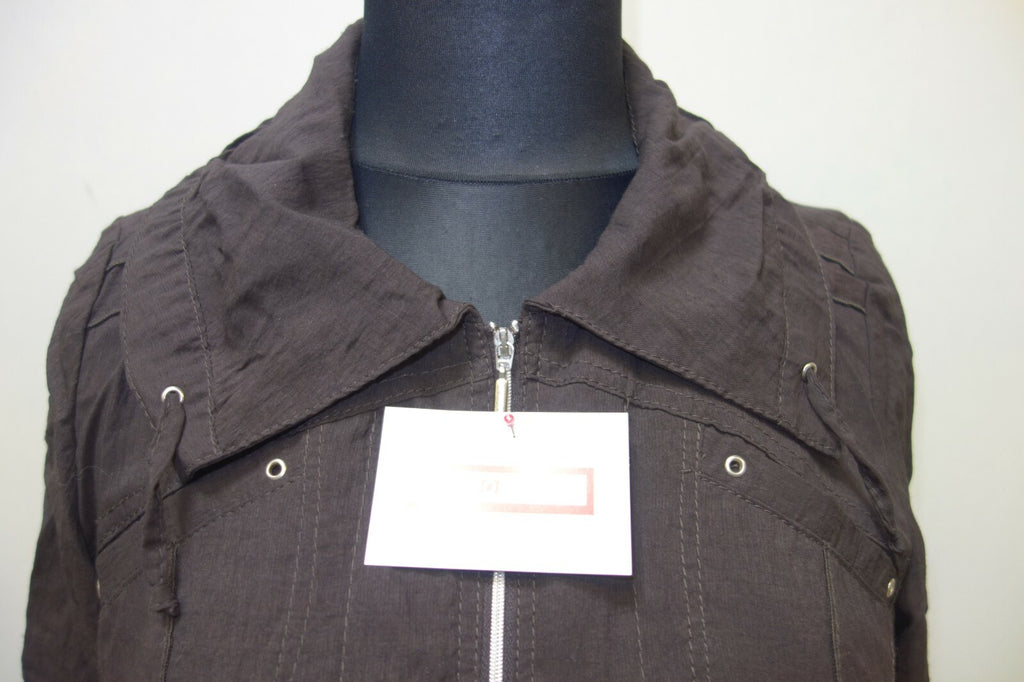 EK1018 Damen Blusenkleid mit Reißverschluss, braun, von Gelco, Gr. 401