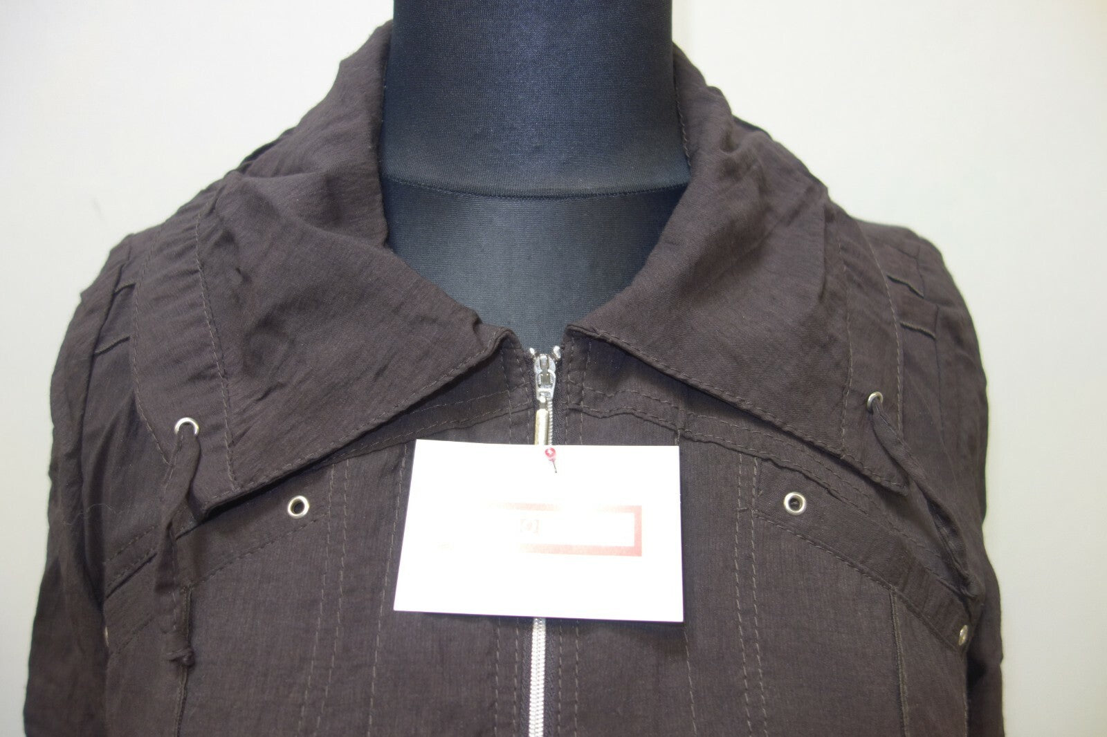 EK1018 Damen Blusenkleid mit Reißverschluss, braun, von Gelco, Gr. 401