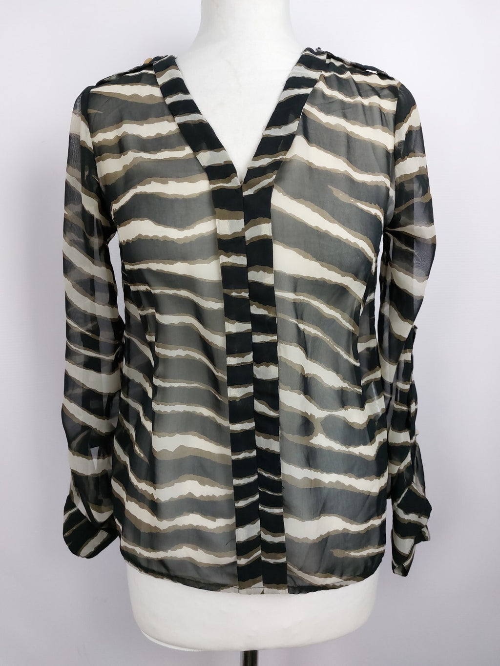 EK4637 Damen Bluse von Vero Moda, schwarz/beige, Gr. XS0