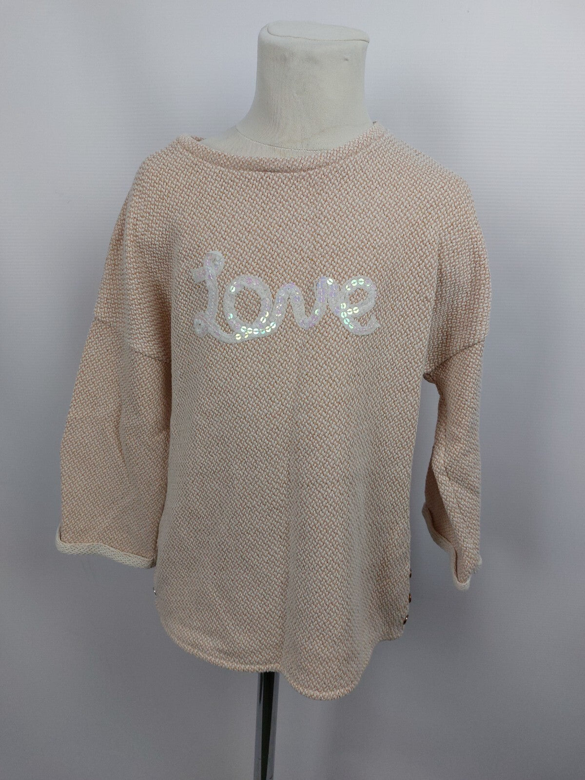 EK0889 Mädchen Pullover von Orchestra, roségold/weiß, Gr. 1460