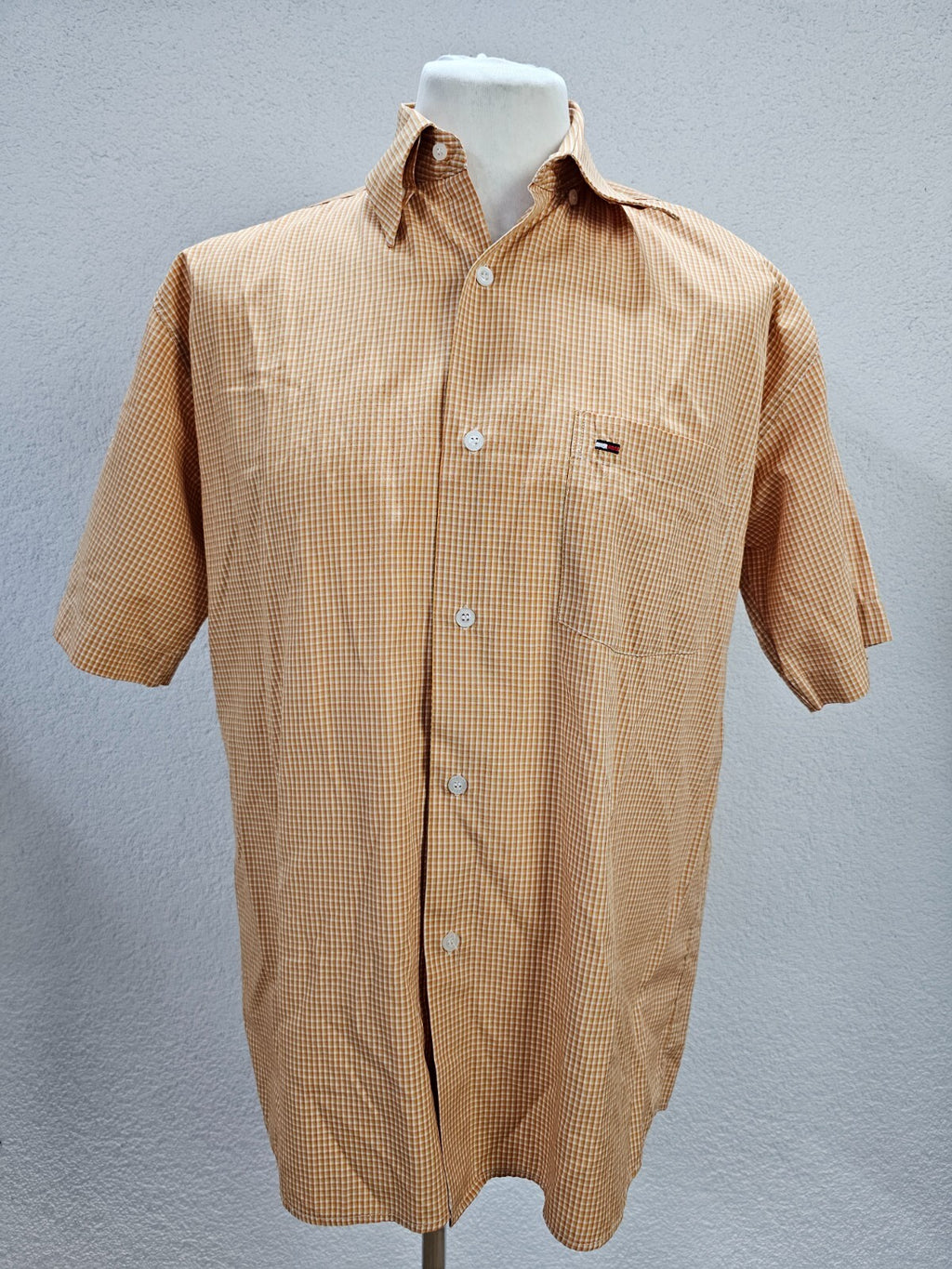 EK5850 Herren Hemd von Tommy Hilfiger, orange kariert, Gr. L0