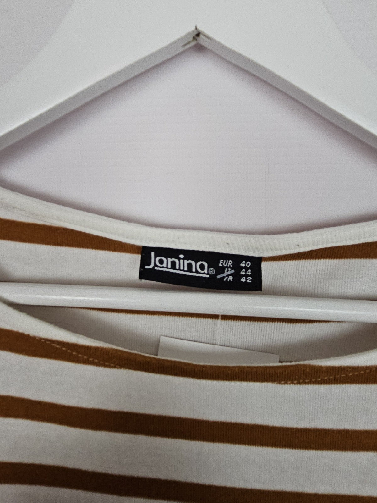 EK9538 Damen Sweatshirt von Hanina, Weiß/Orange, Gr. 402