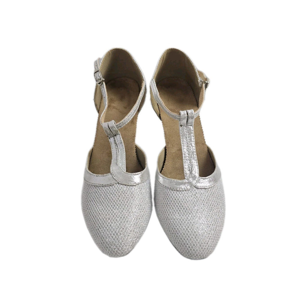 ES177 Damen High Heels Gr.39 Silber Glitzer0