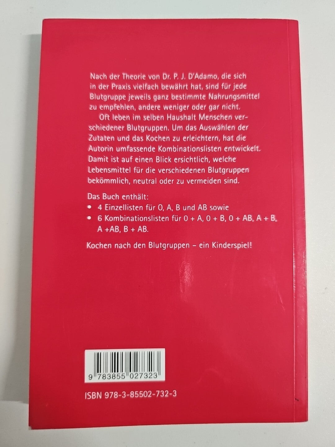 EB611 Lebensmittel-Tabellen zu den Blutgruppen von Speck | Buch 1