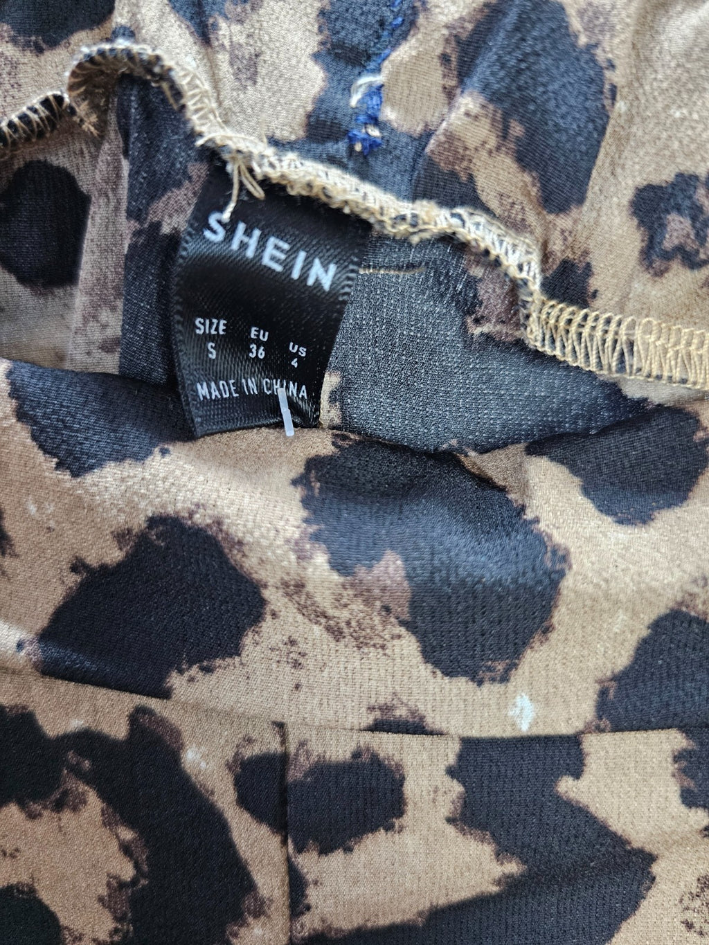 EK6063 Damen Hose von SheIn, braun-schwarz, Leo-Muster, Gr.S2