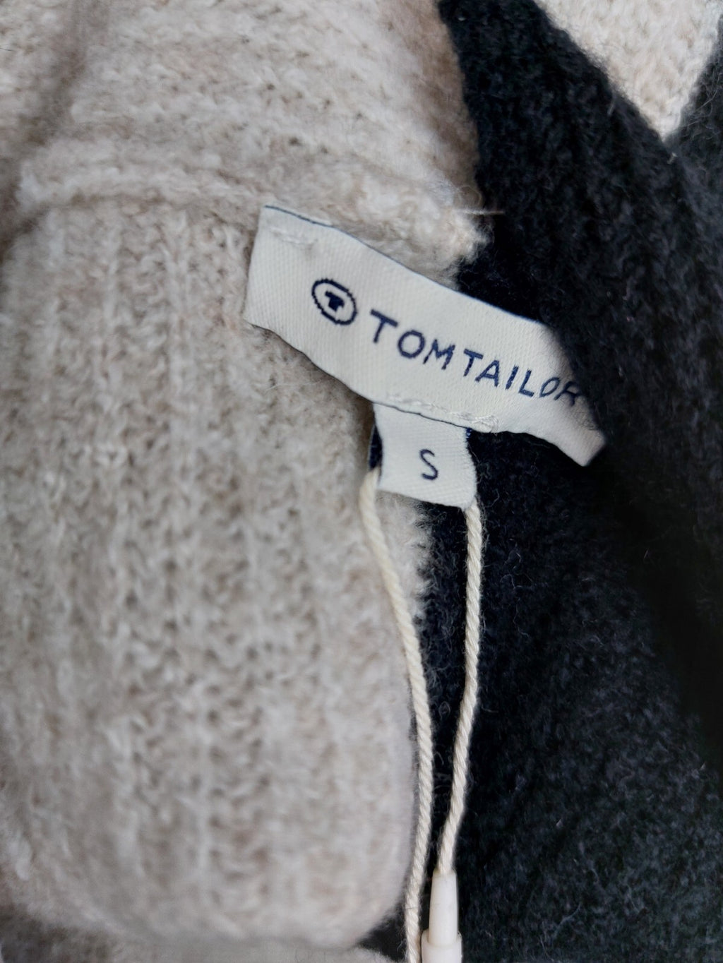EK5032 Damen Strickjacke von Tom Tailor, schwarz/beige, Gr. S6