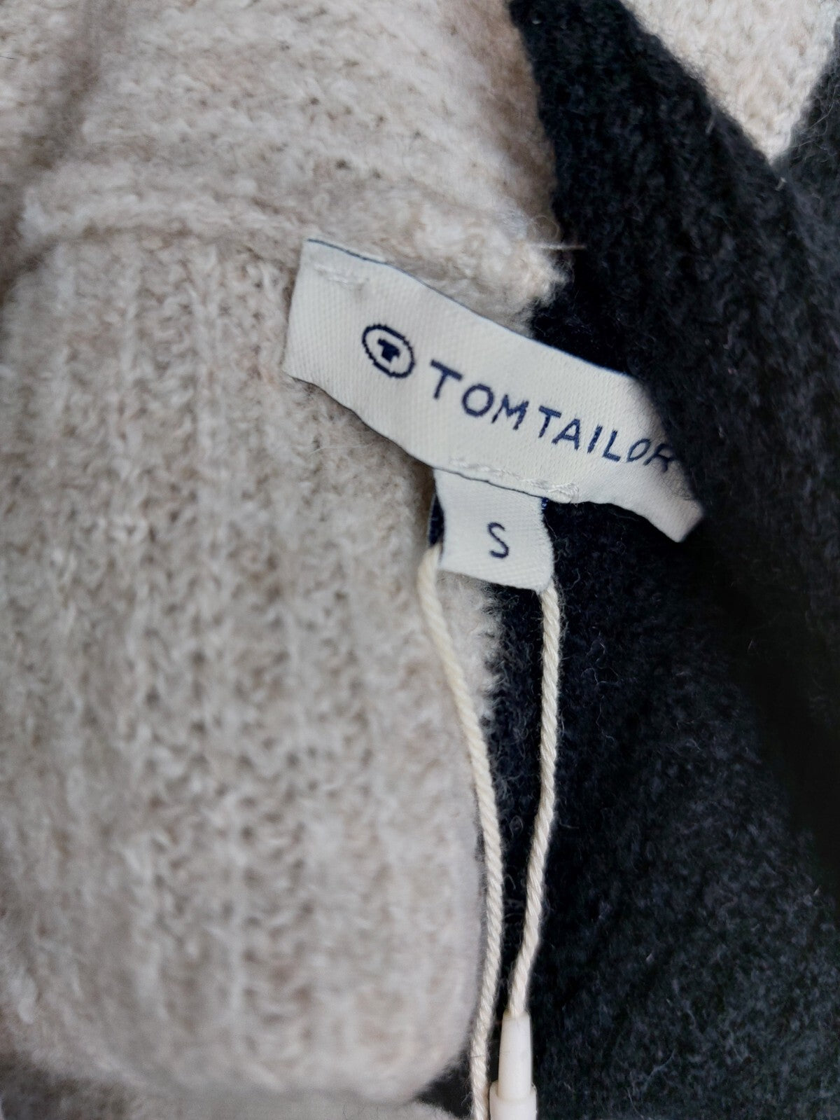 EK5032 Damen Strickjacke von Tom Tailor, schwarz/beige, Gr. S6