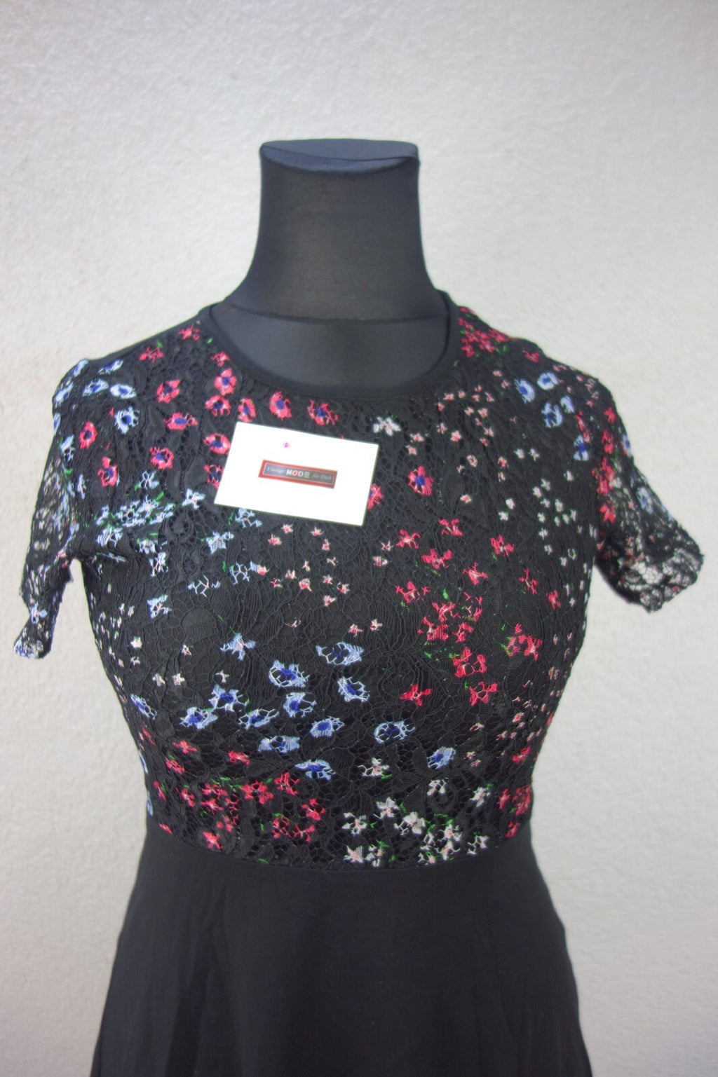 EK1304 Damen Kleid von Dorothy Perkins, schwarz mit gemusterter Spitze, Gr.401