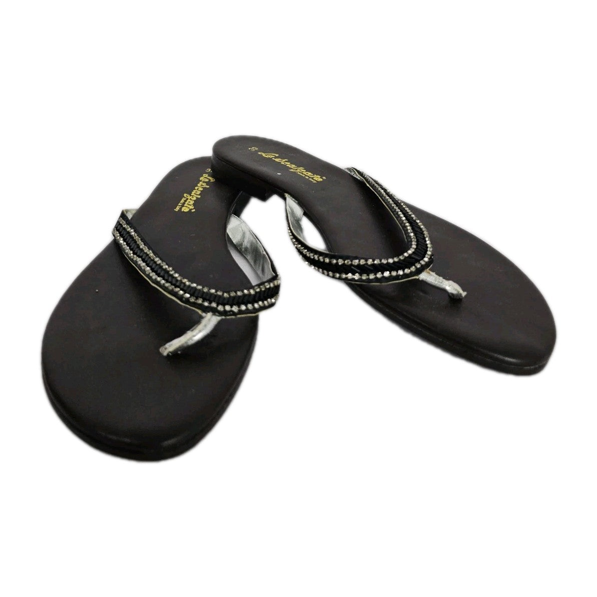 ES893 Damen Flip Flops von Lo Scalzate, Schwarz, Gr.390