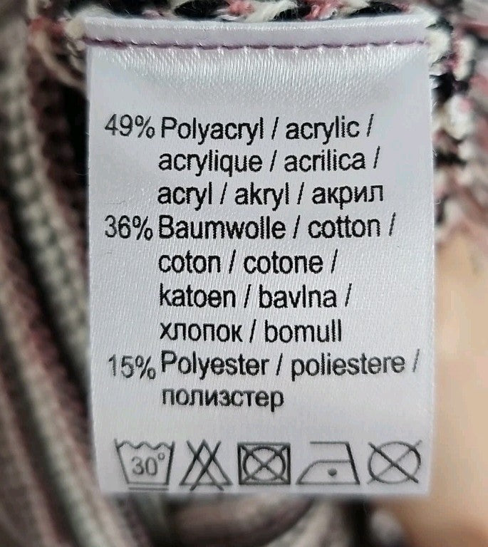EK9465 Damen Pullover Gr.40 grau weiss schwarz gestreift2