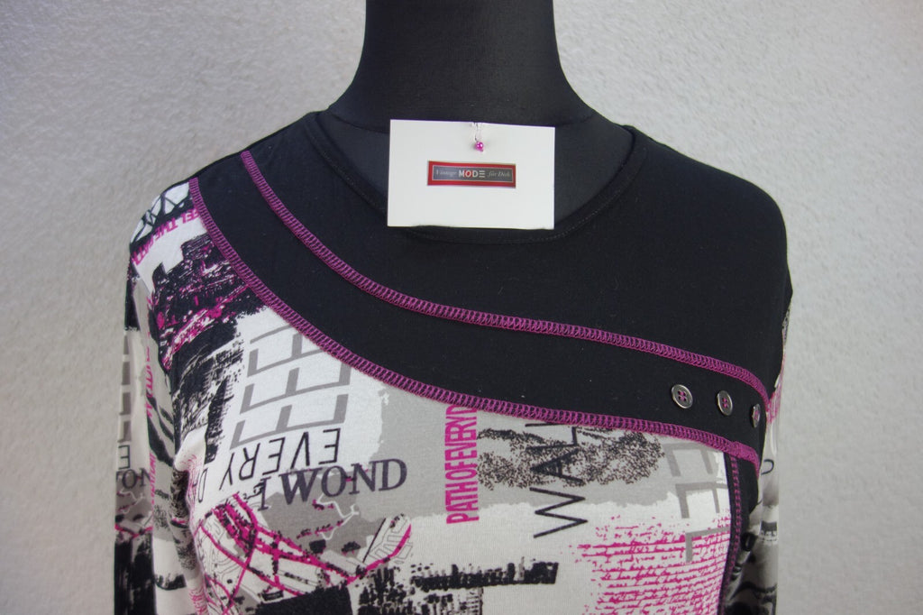 EK4097 Damen Shirt von B Woman by Brandtex, schwarz, weiß, pink, Gr. L1