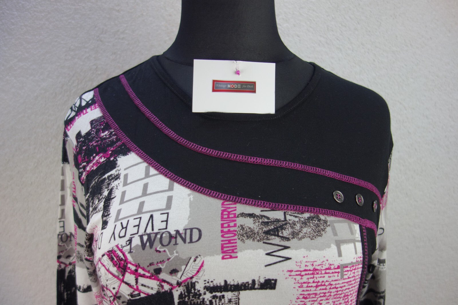 EK4097 Damen Shirt von B Woman by Brandtex, schwarz, weiß, pink, Gr. L1