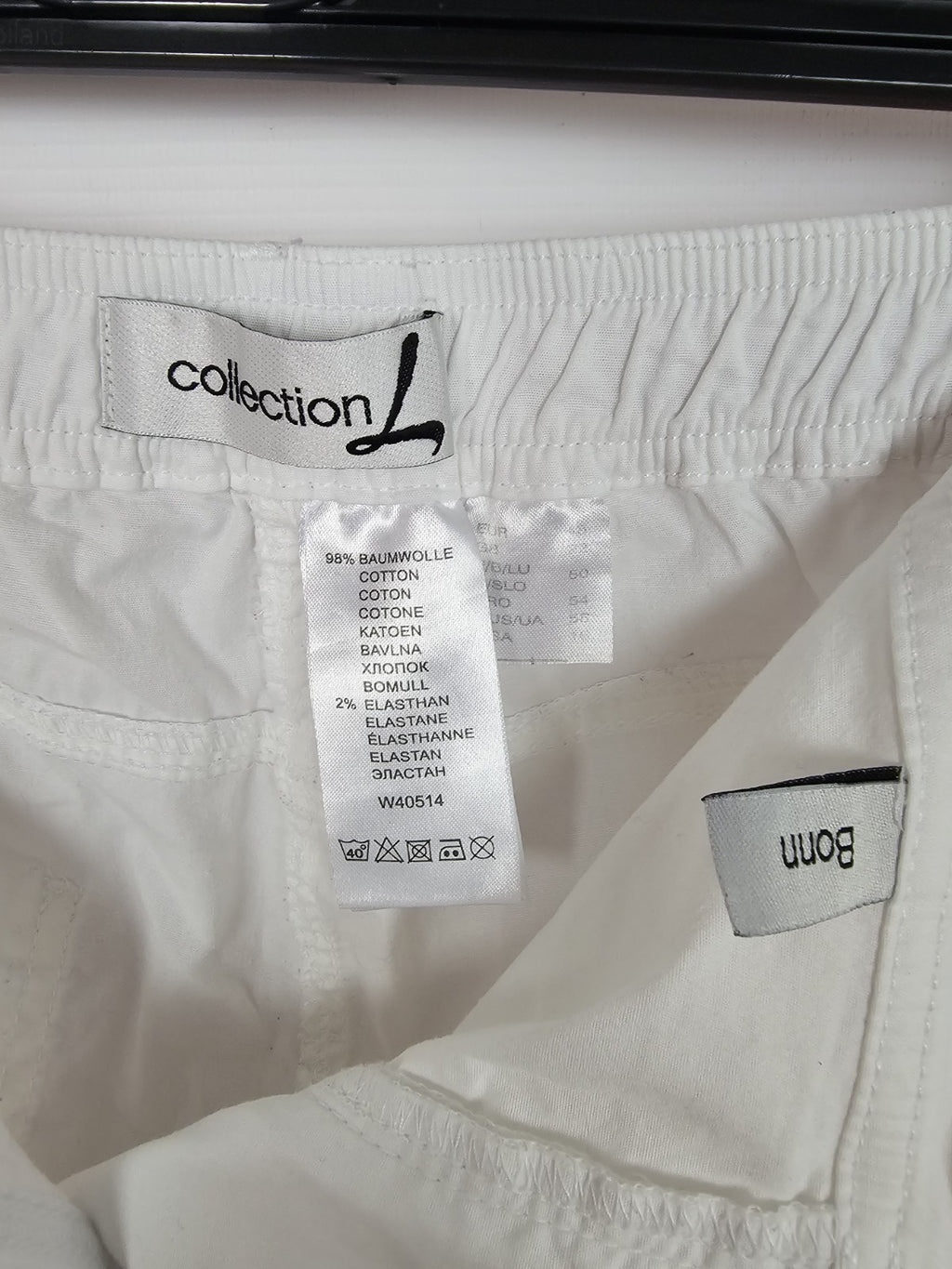 EK9363 Damen Capri Hose von CollectionL, Weiß, Gr. 403