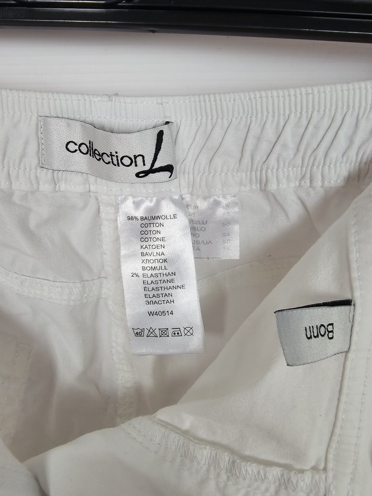 EK9363 Damen Capri Hose von CollectionL, Weiß, Gr. 403